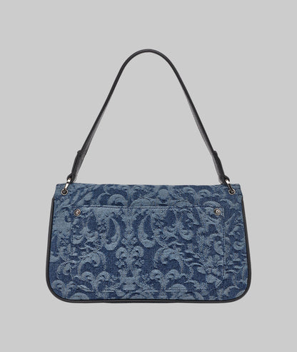 KarlLagerfeld Nadine denim jacquard shoulder bag blue