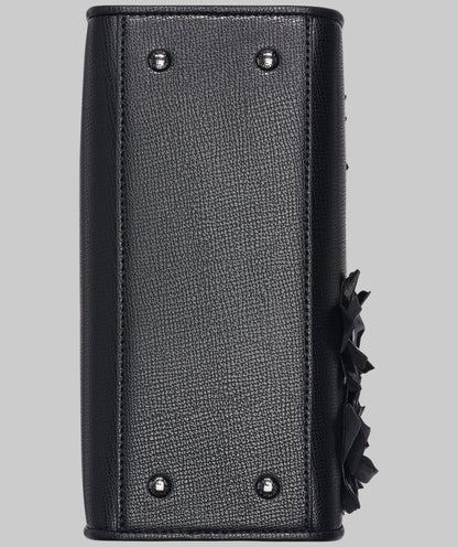 KarlLagerfeld Maybelle top handle satchel with flowers black