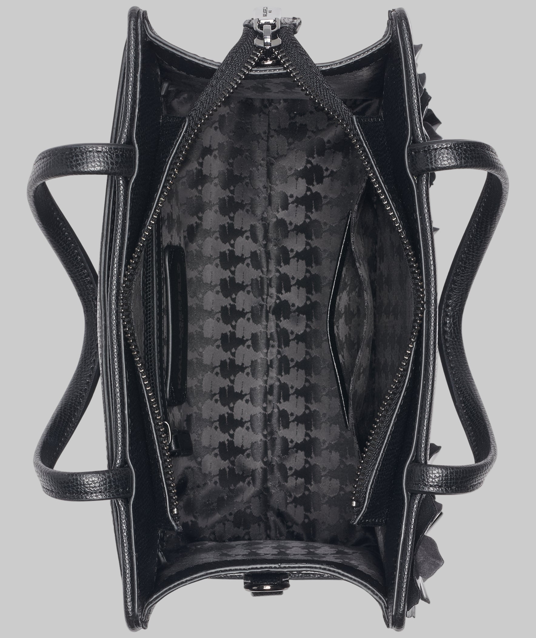 KarlLagerfeld Maybelle top handle satchel with flowers black