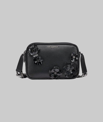KarlLagerfeld Maybelle crossbody camera bag with flowers black