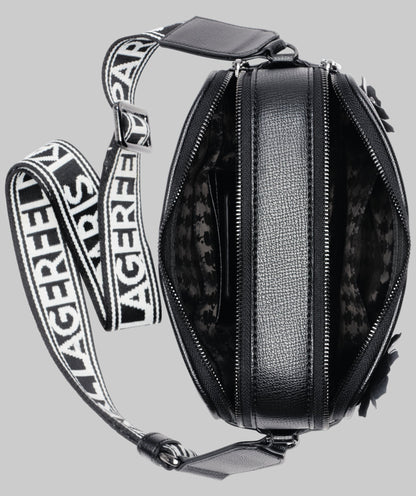 KarlLagerfeld Maybelle crossbody camera bag with flowers black