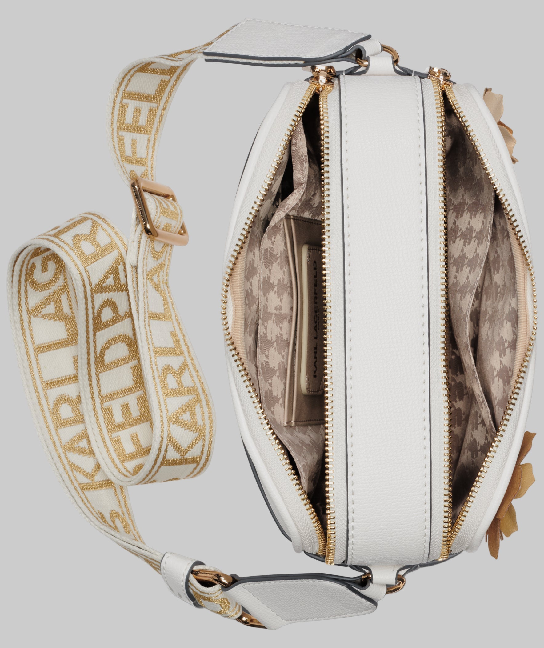 KarlLagerfeld Maybelle crossbody camera bag with flowers white