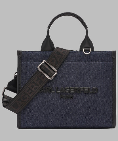 KarlLagerfeld Kristina small tote with top zipper denim blue