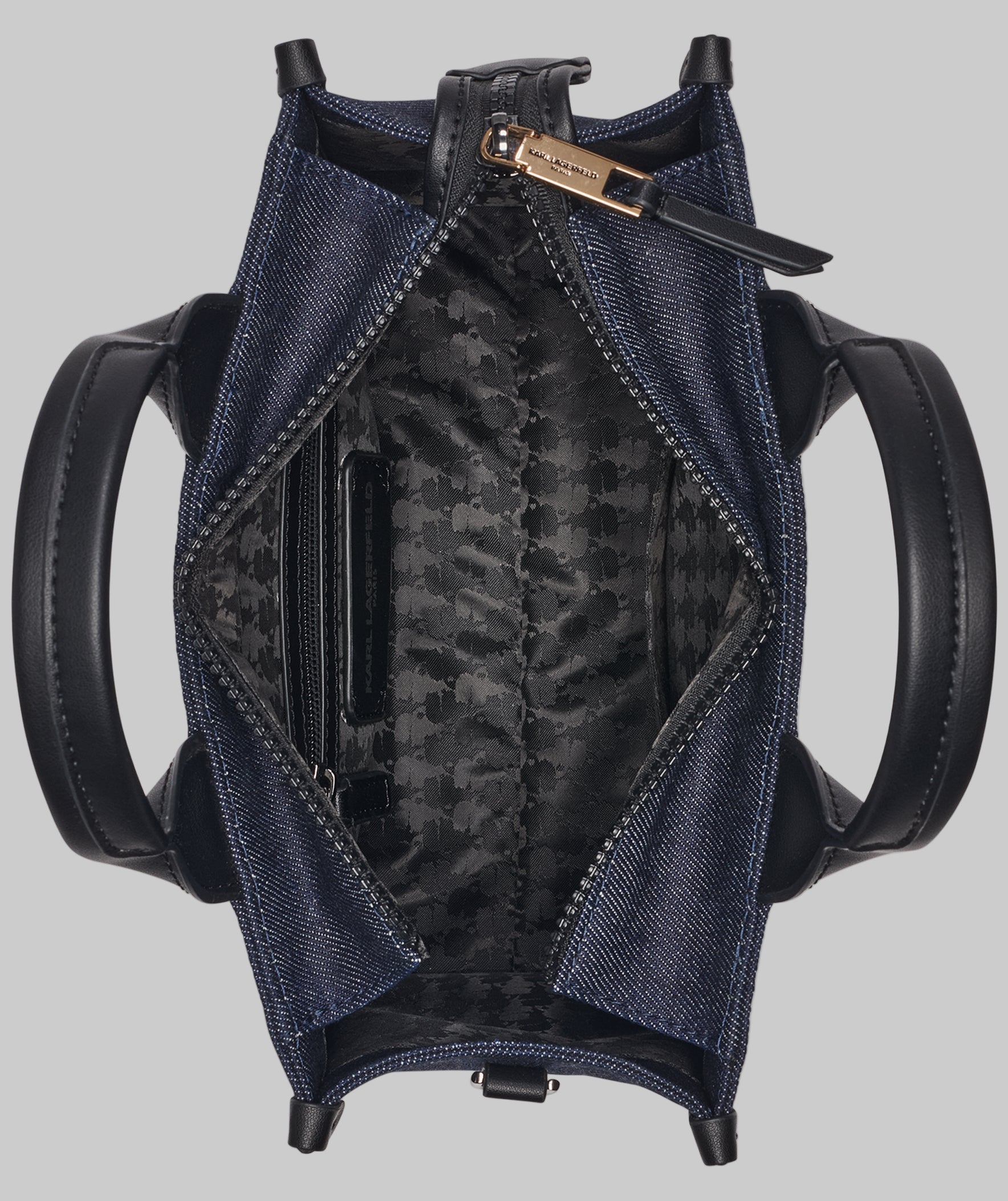 KarlLagerfeld Kristina small tote with top zipper denim blue