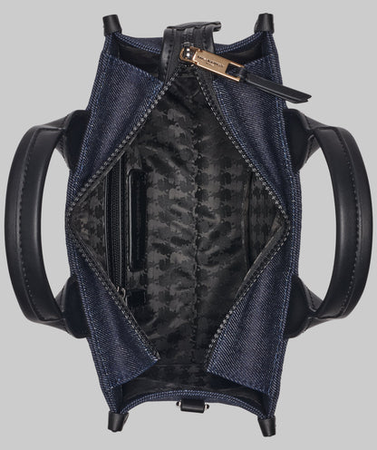 KarlLagerfeld Kristina small tote with top zipper denim blue
