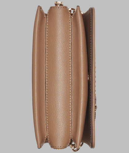 KarlLagerfeld Lourdes suede flap crossbody brown