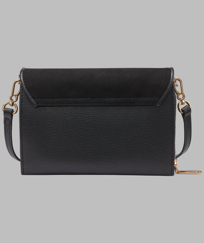 KarlLagerfeld Lourdes suede flap crossbody black