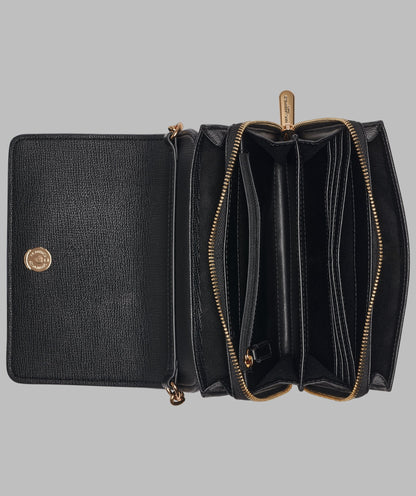 KarlLagerfeld Lourdes suede flap crossbody black