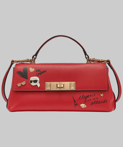 KarlLagerfeld Nicolette crossbody with cate pins red