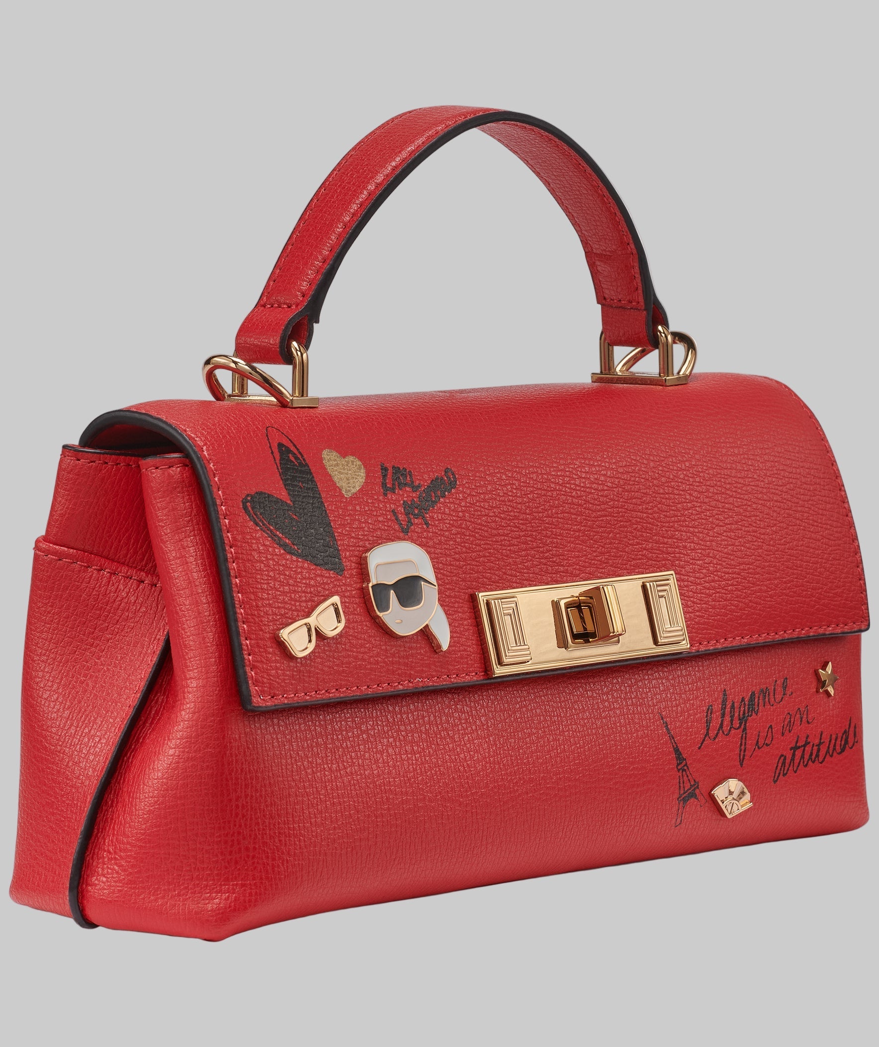 KarlLagerfeld Nicolette crossbody with cate pins red