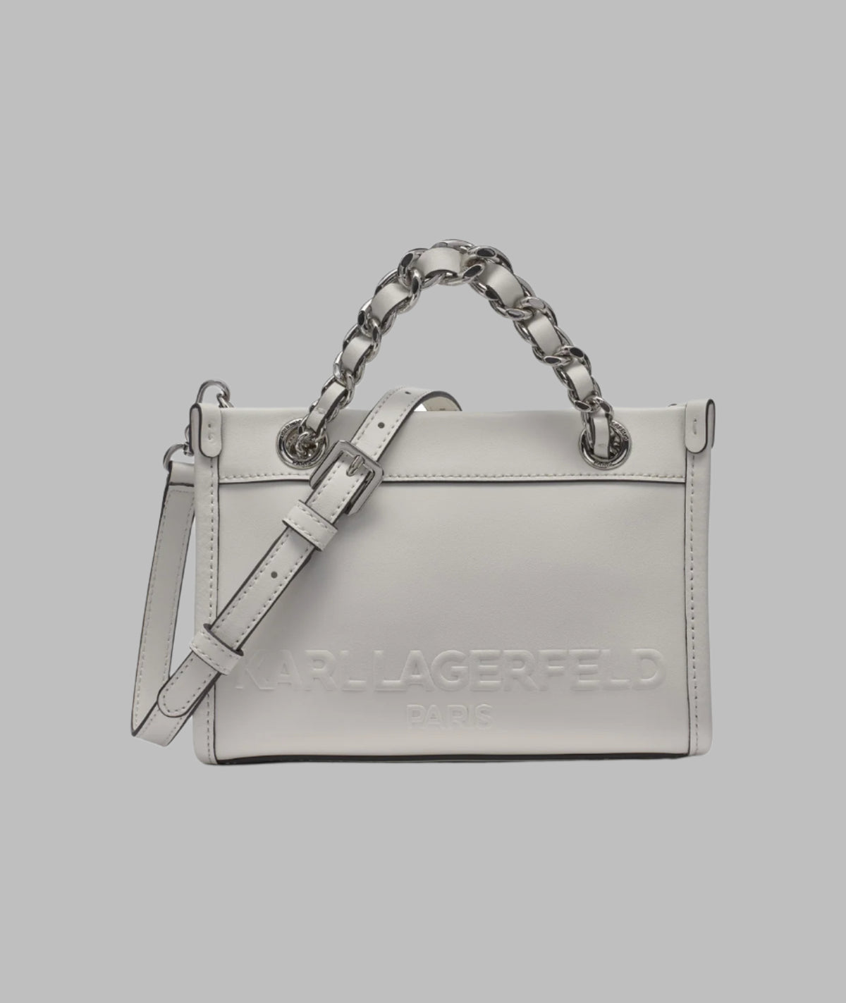 KarlLagerfeld Savoie small leather crossbody white