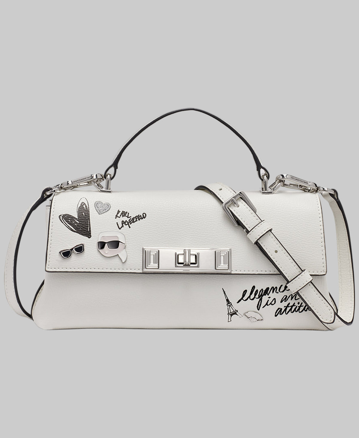 KarlLagerfeld Nicolette crossbody with cate pins white