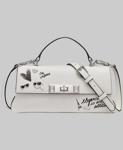 KarlLagerfeld Nicolette crossbody with cate pins white