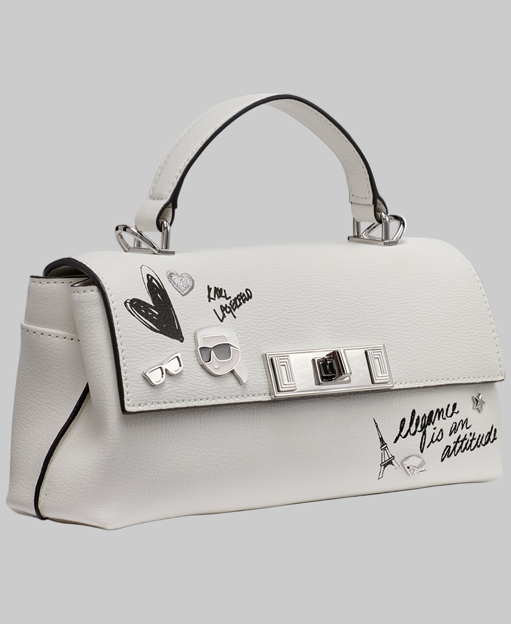 KarlLagerfeld Nicolette crossbody with cate pins white
