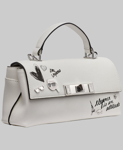 KarlLagerfeld Nicolette crossbody with cate pins white
