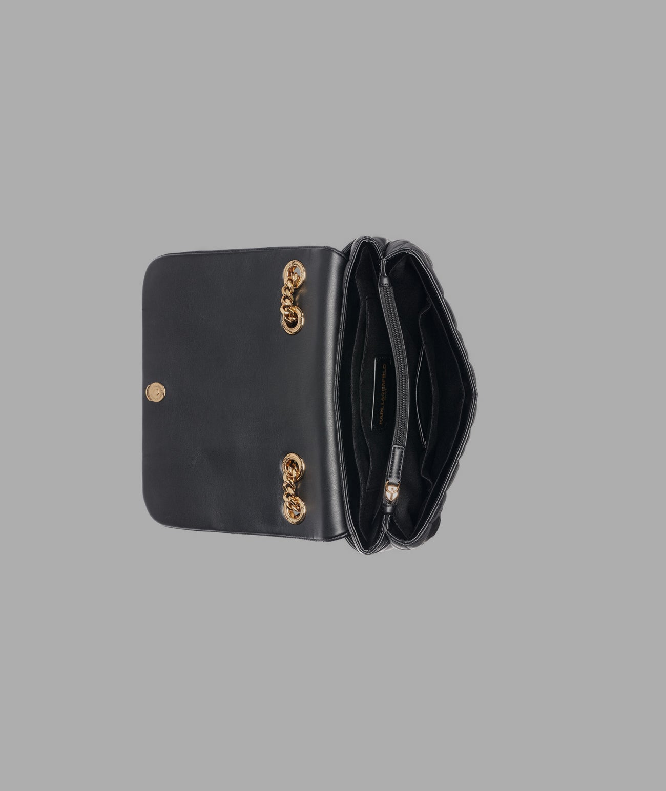 KarlLagerfeld Lafayette shoulder bag with heart chain black