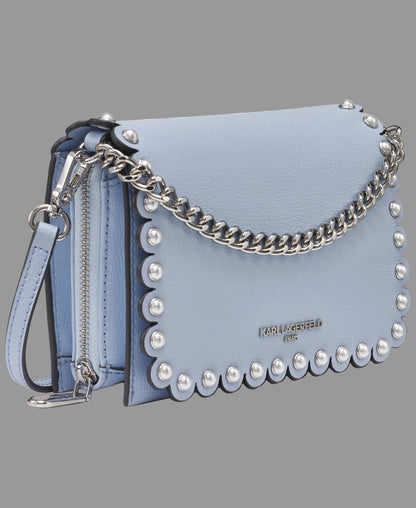 KarlLagerfeld Lourdes crossbody with pearls blue