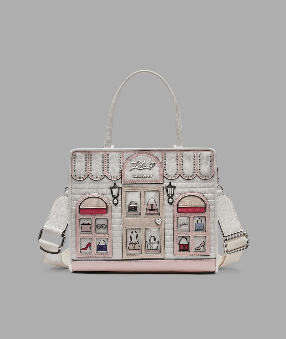 KarlLagerfeld Maybelle boutique top handle satchel white