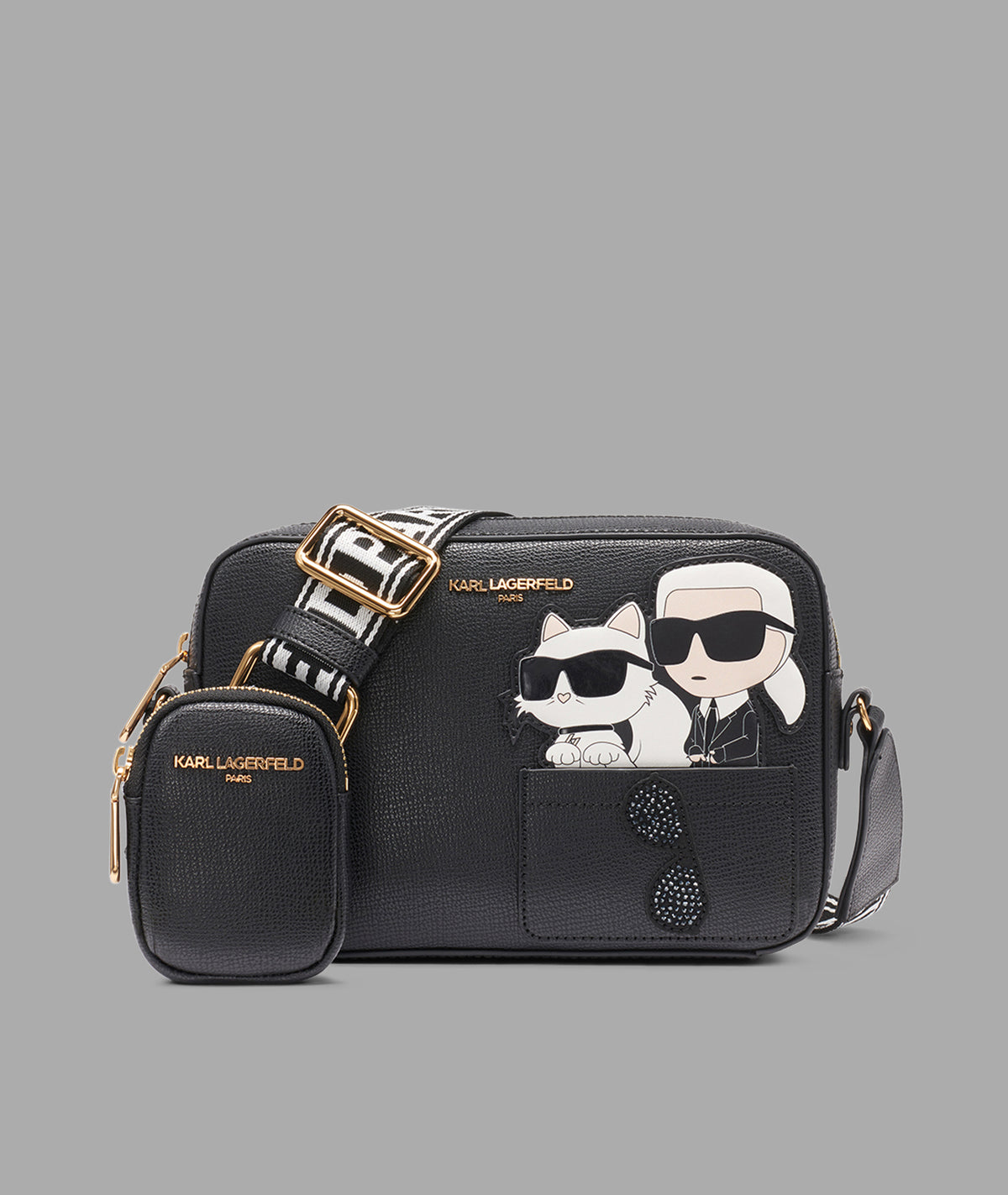 KarlLagerfeld Maybelle sunglass duo crossbody black