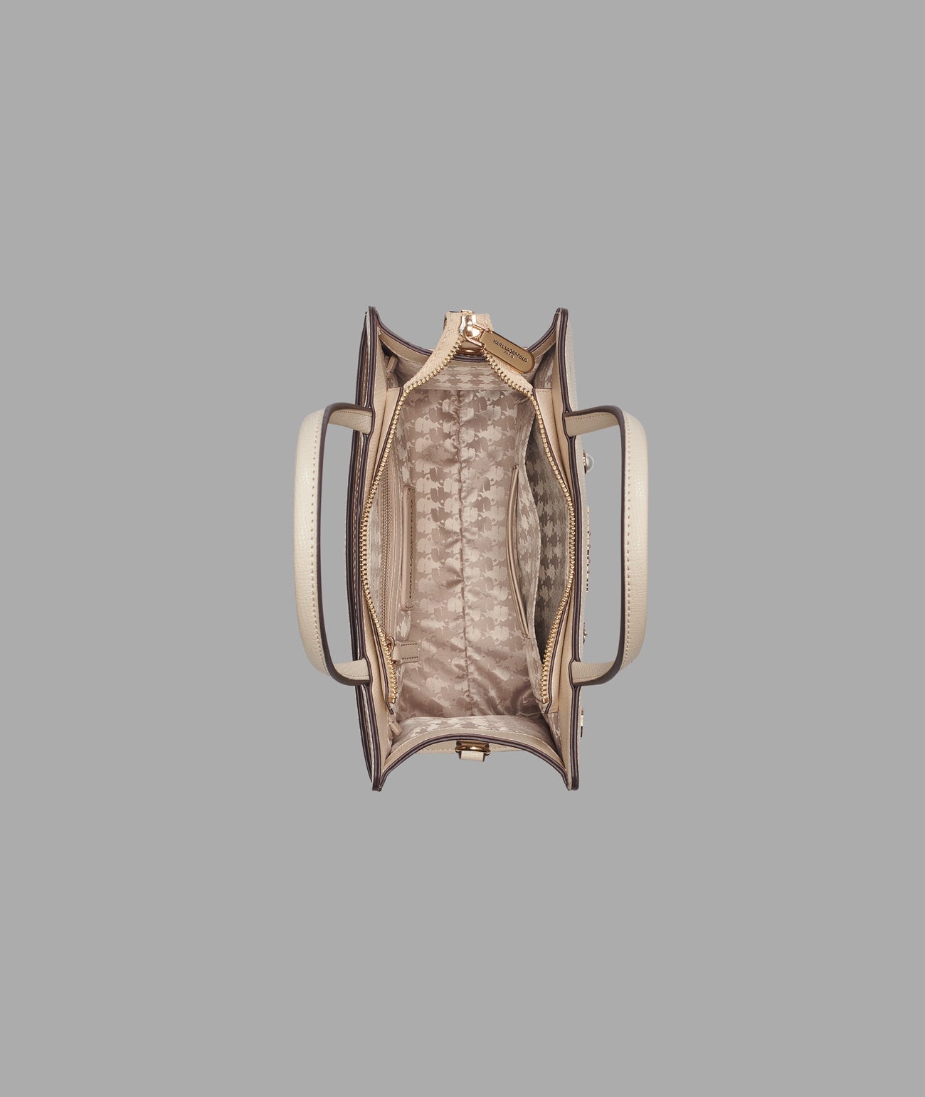 KarlLagerfeld Maybelle satchel with pins beige