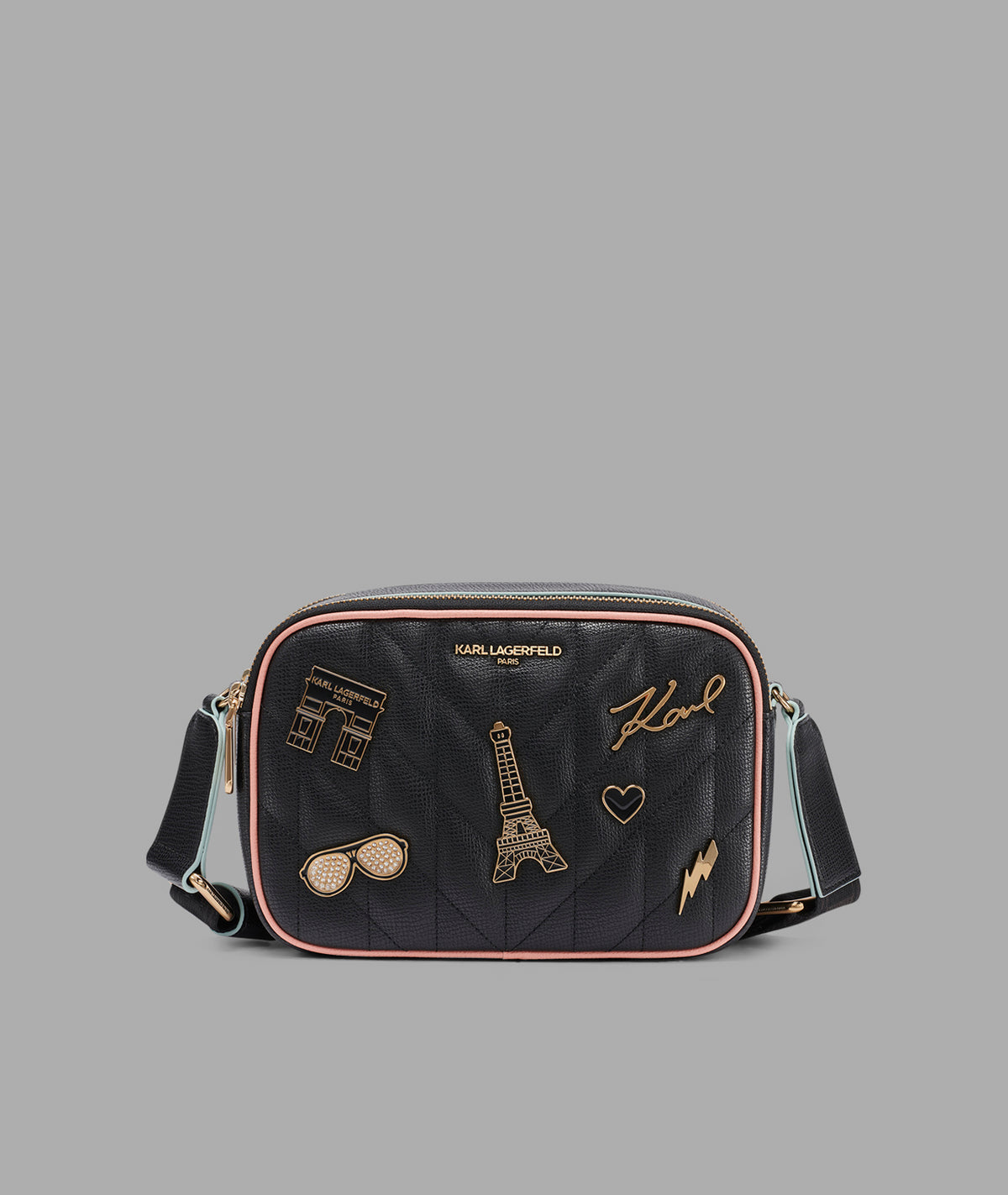 KarlLagerfeld Maybelle crossbody with paris pins black / gold