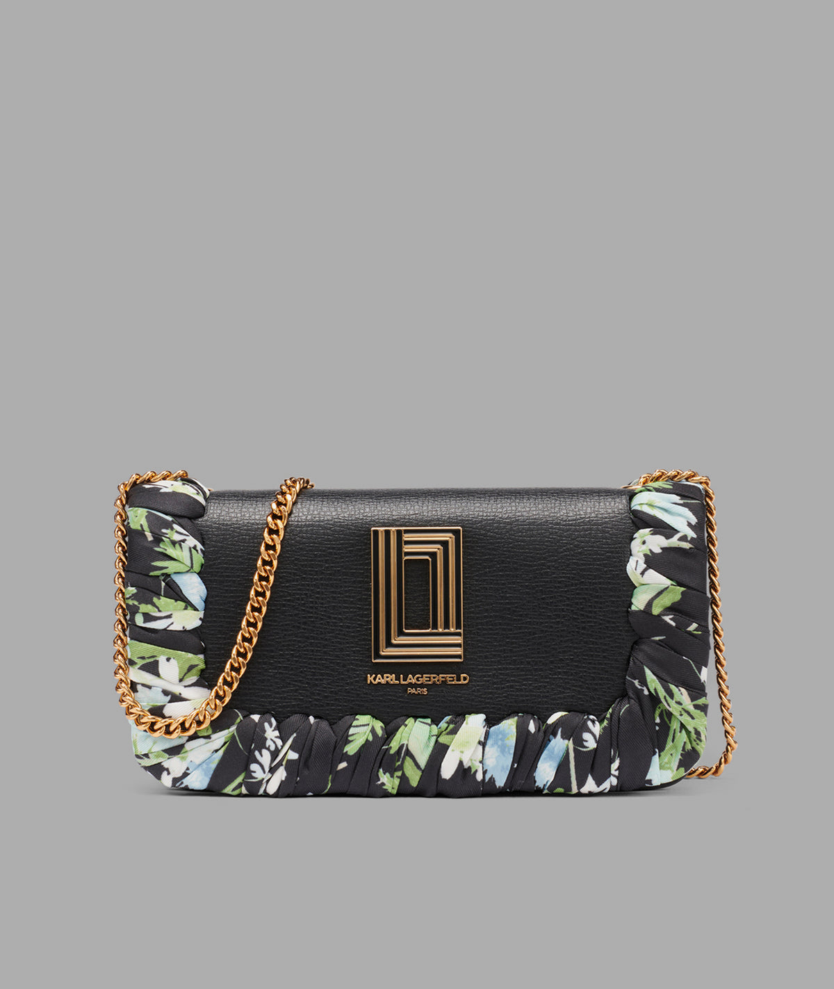 KarlLagerfeld Kosette shoulder bag with floral scarf black / gold