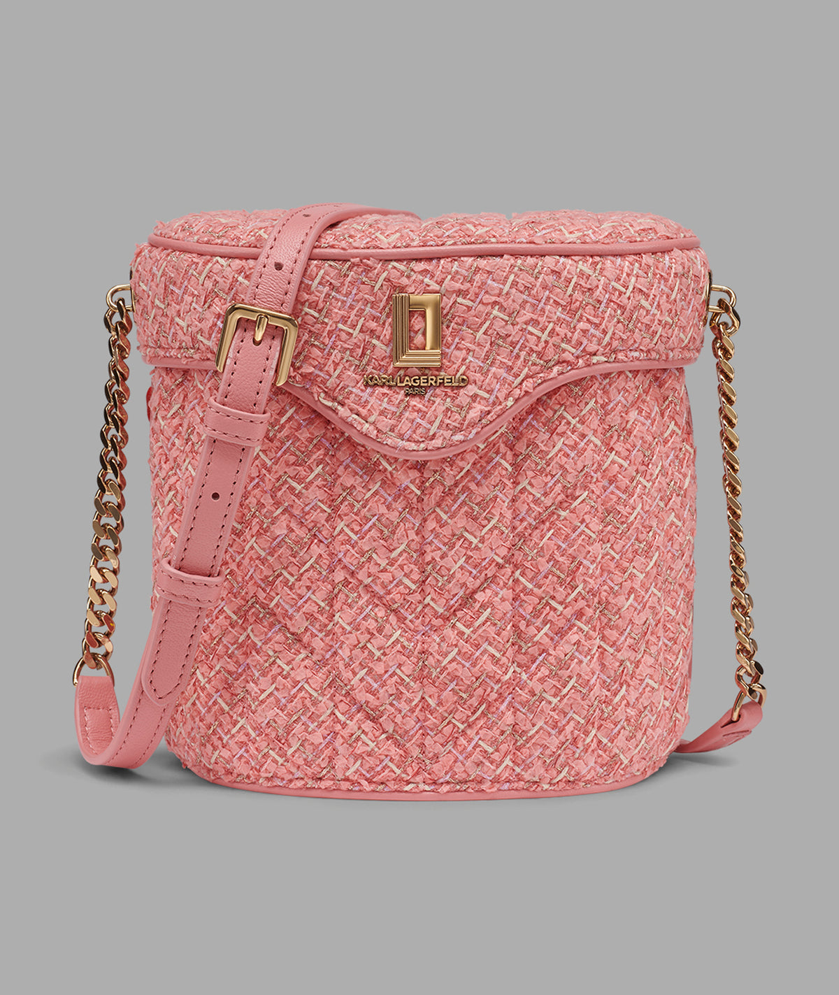 KarlLagerfeld Lafayette crossbody bucket bag sunkist coral