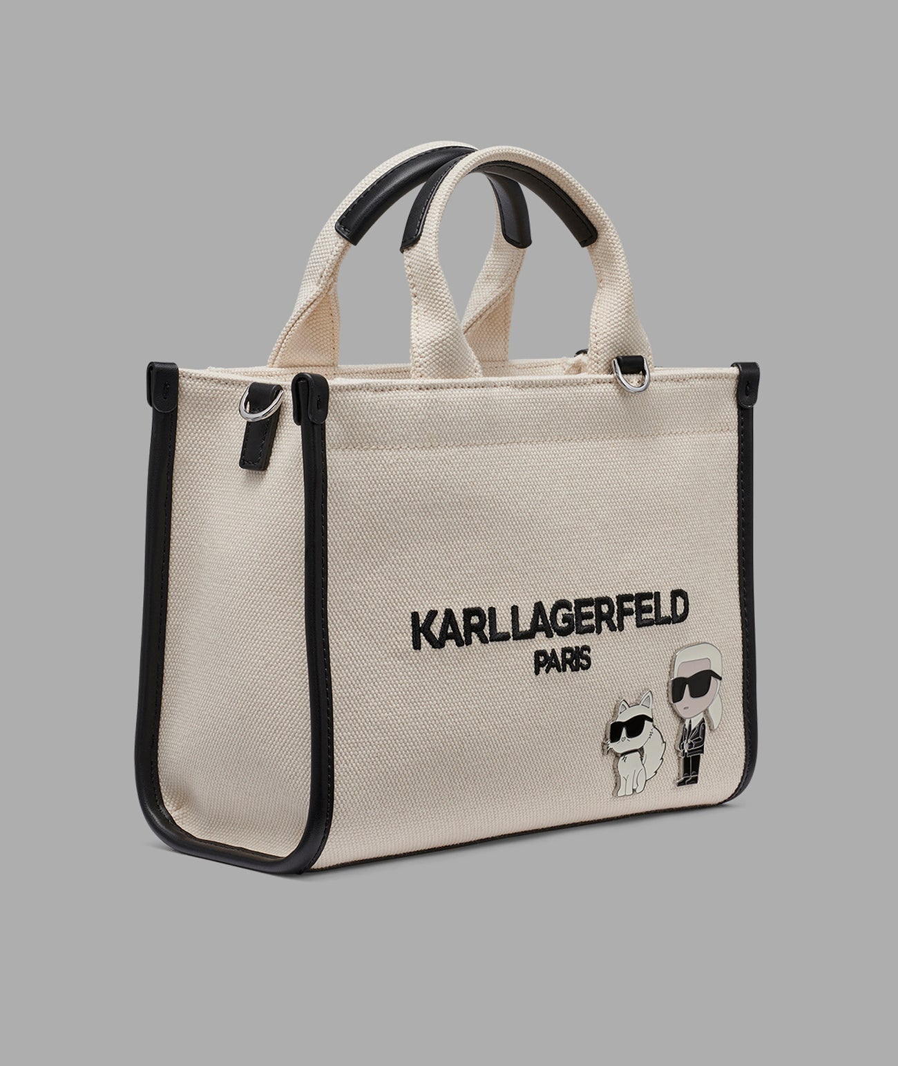 KarlLagerfeld Kristina small tote with top zipper natural