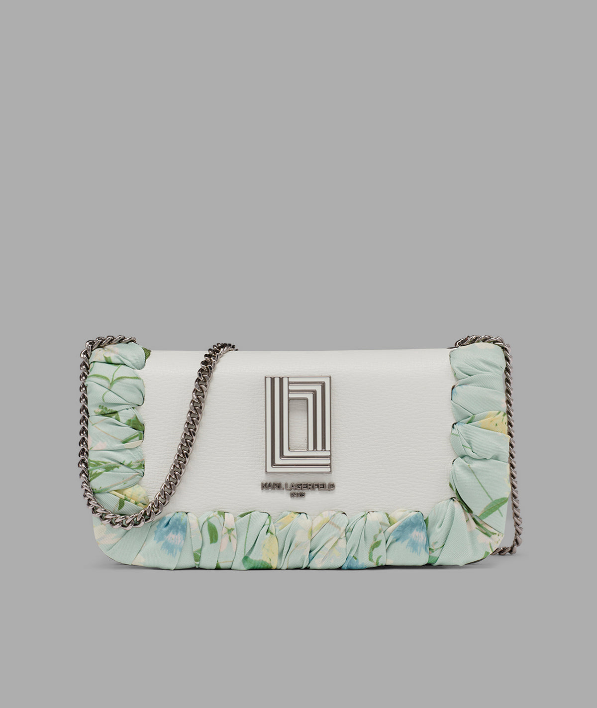KarlLagerfeld Kosette shoulder bag with floral scarf winter white/silver