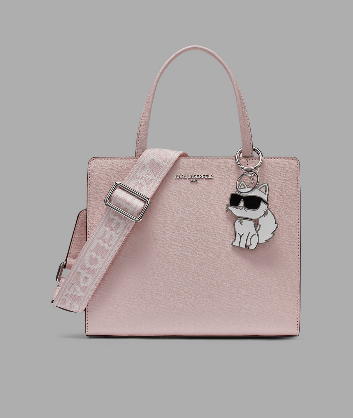 KarlLagerfeld Maybelle satchel with choupette charm lotus