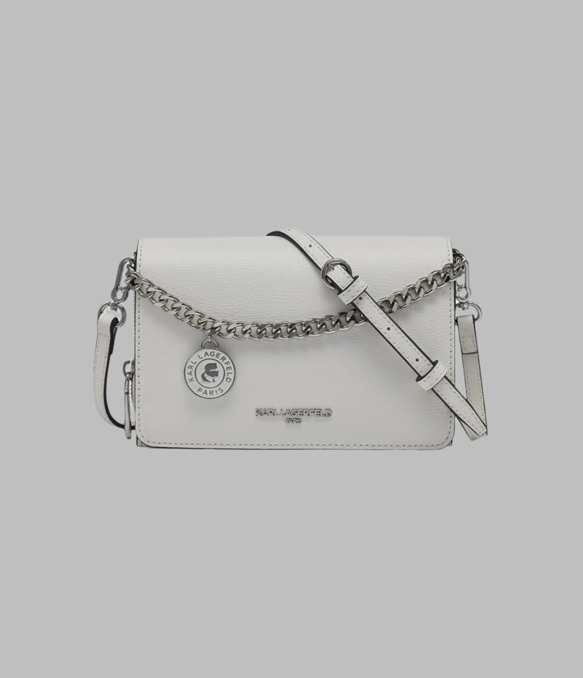 KarlLagerfeld Lourdes leather crossbody white