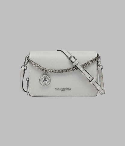 KarlLagerfeld Lourdes leather crossbody white