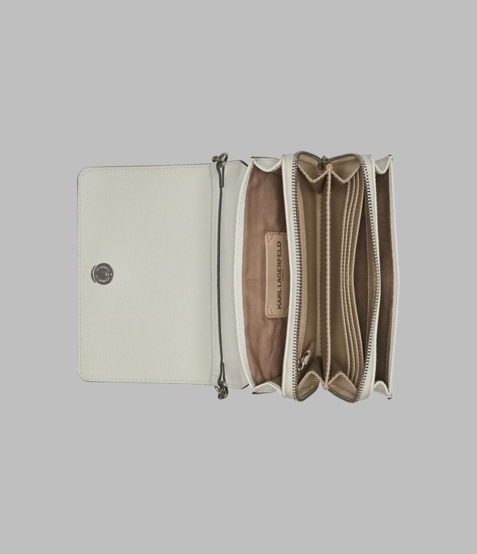 KarlLagerfeld Lourdes leather crossbody white