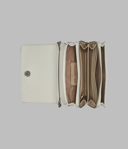 KarlLagerfeld Lourdes leather crossbody white