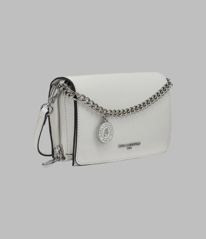 KarlLagerfeld Lourdes leather crossbody white