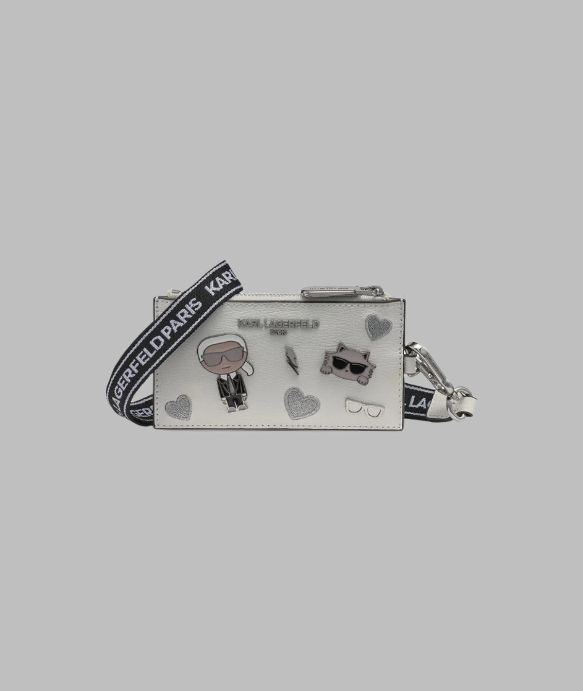 KarlLagerfeld Maybelle lanyard wallet white