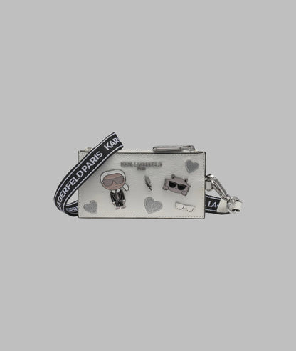 KarlLagerfeld Maybelle lanyard wallet white