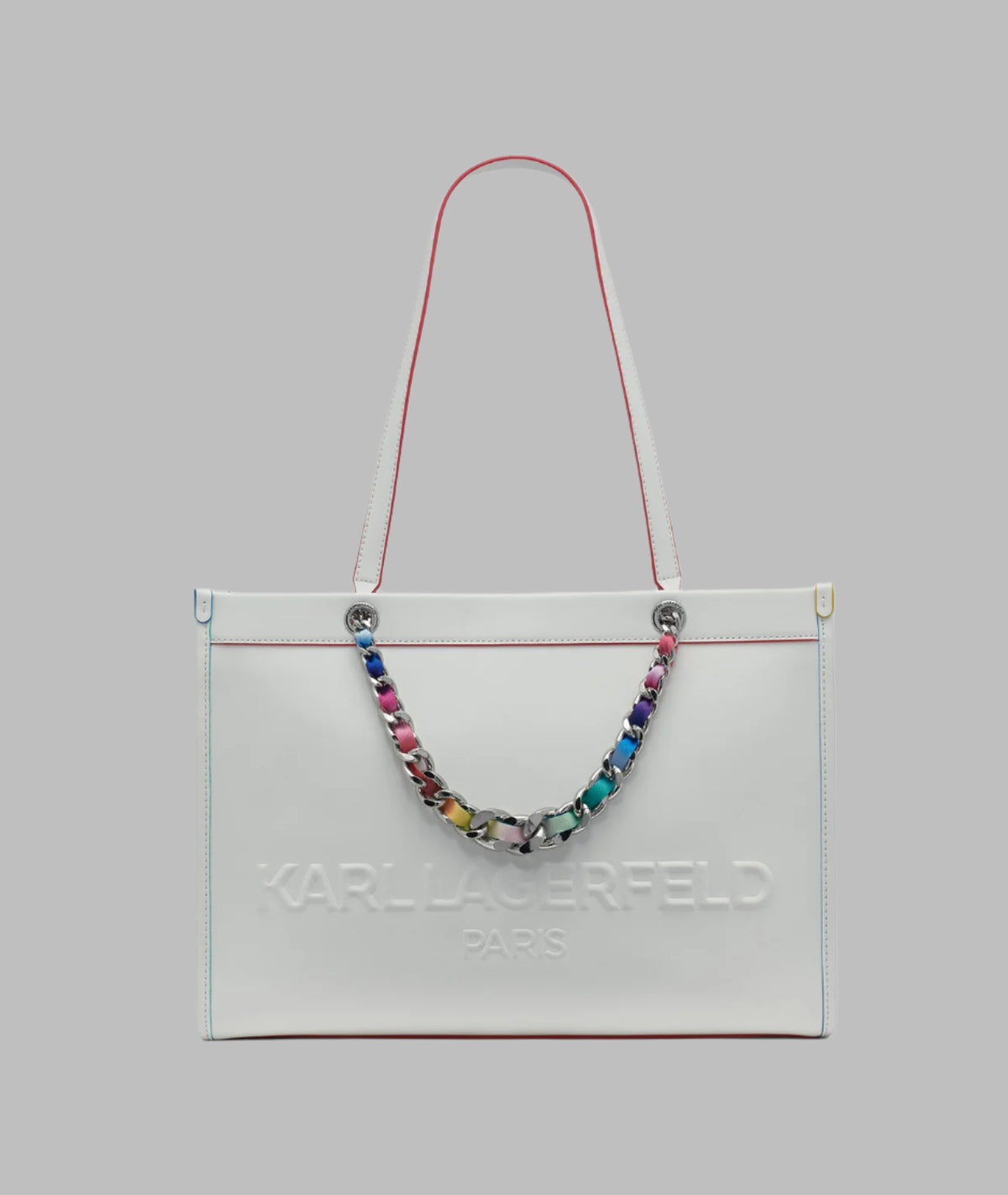 KarlLagerfeld Savoie large leather tote white