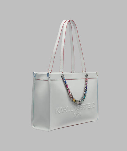 KarlLagerfeld Savoie large leather tote white