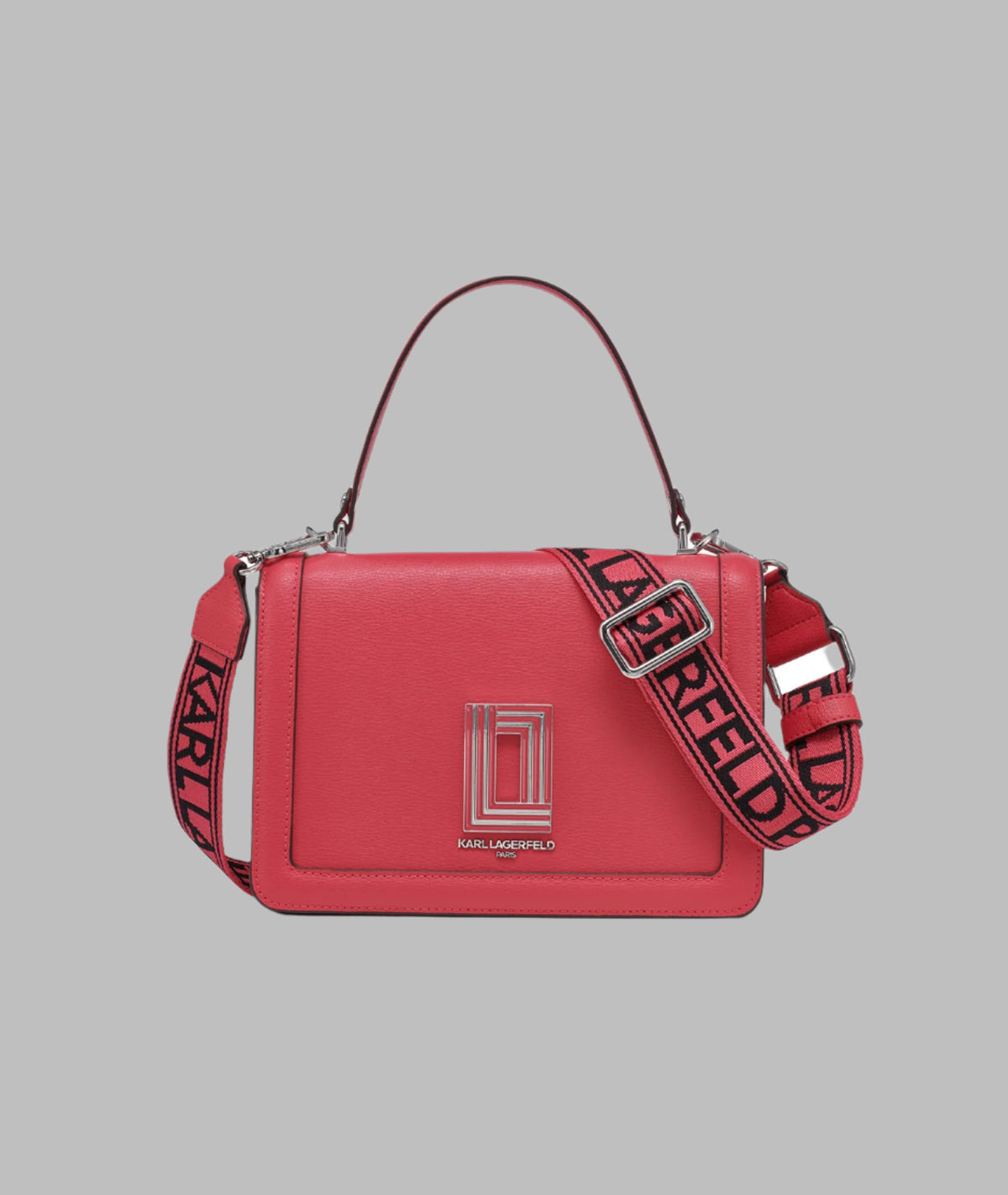 KarlLagerfeld Simone leather flap crossbody french rose