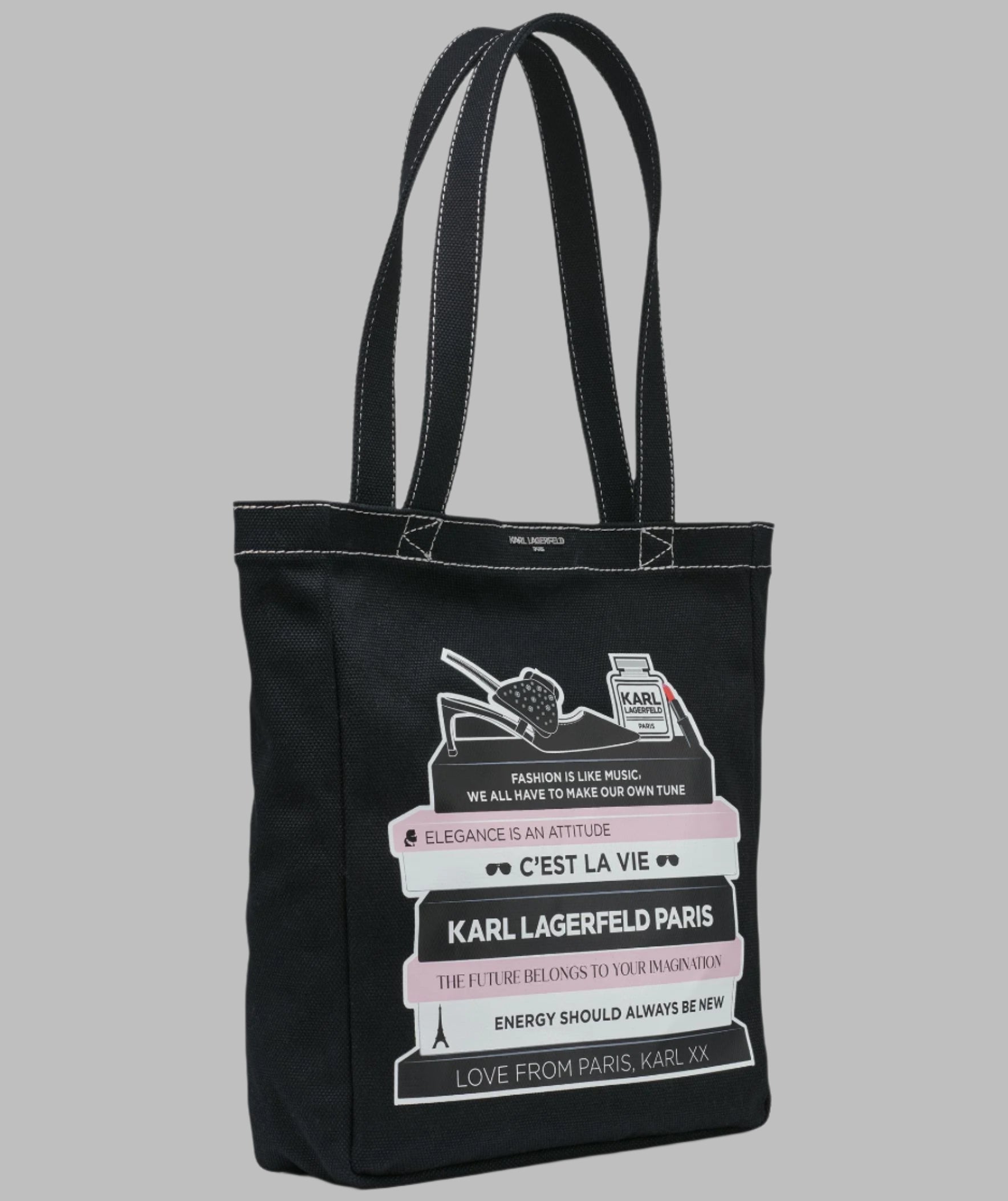 KarlLagerfeld Cannes north south tote black combo