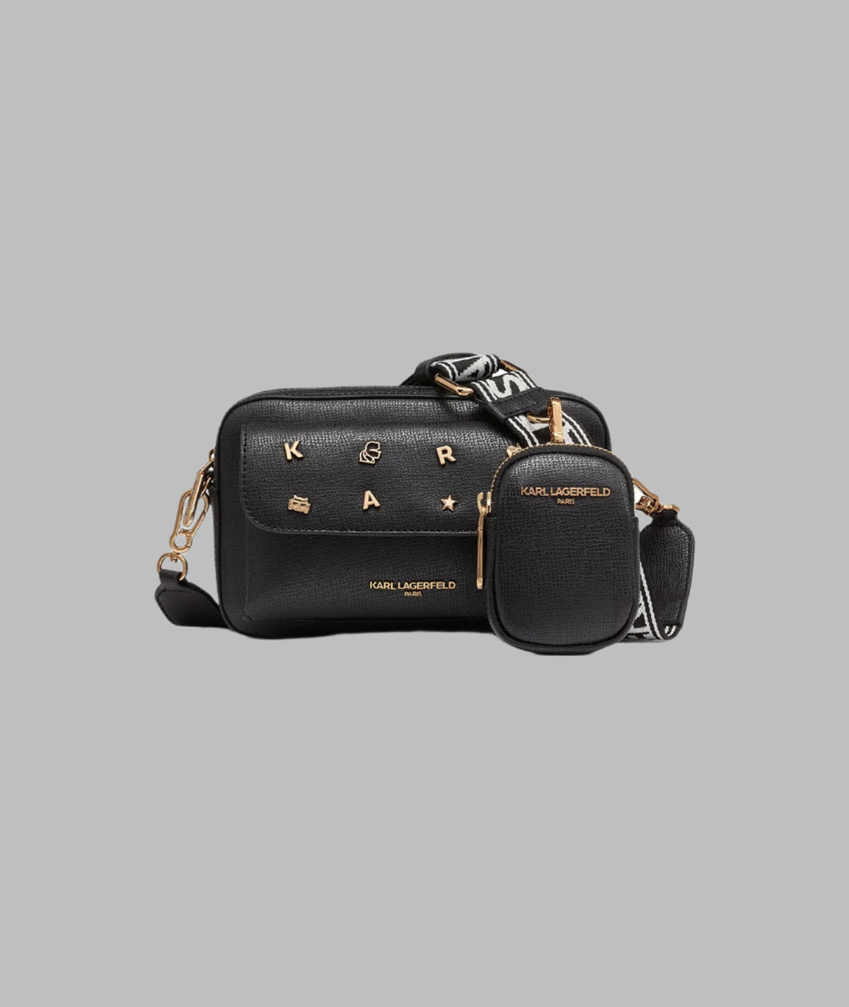 KarlLagerfeld Maybelle camera crossbody black/ gold