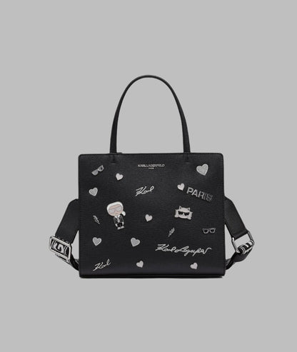 KarlLagerfeld Maybelle satchel with pins black