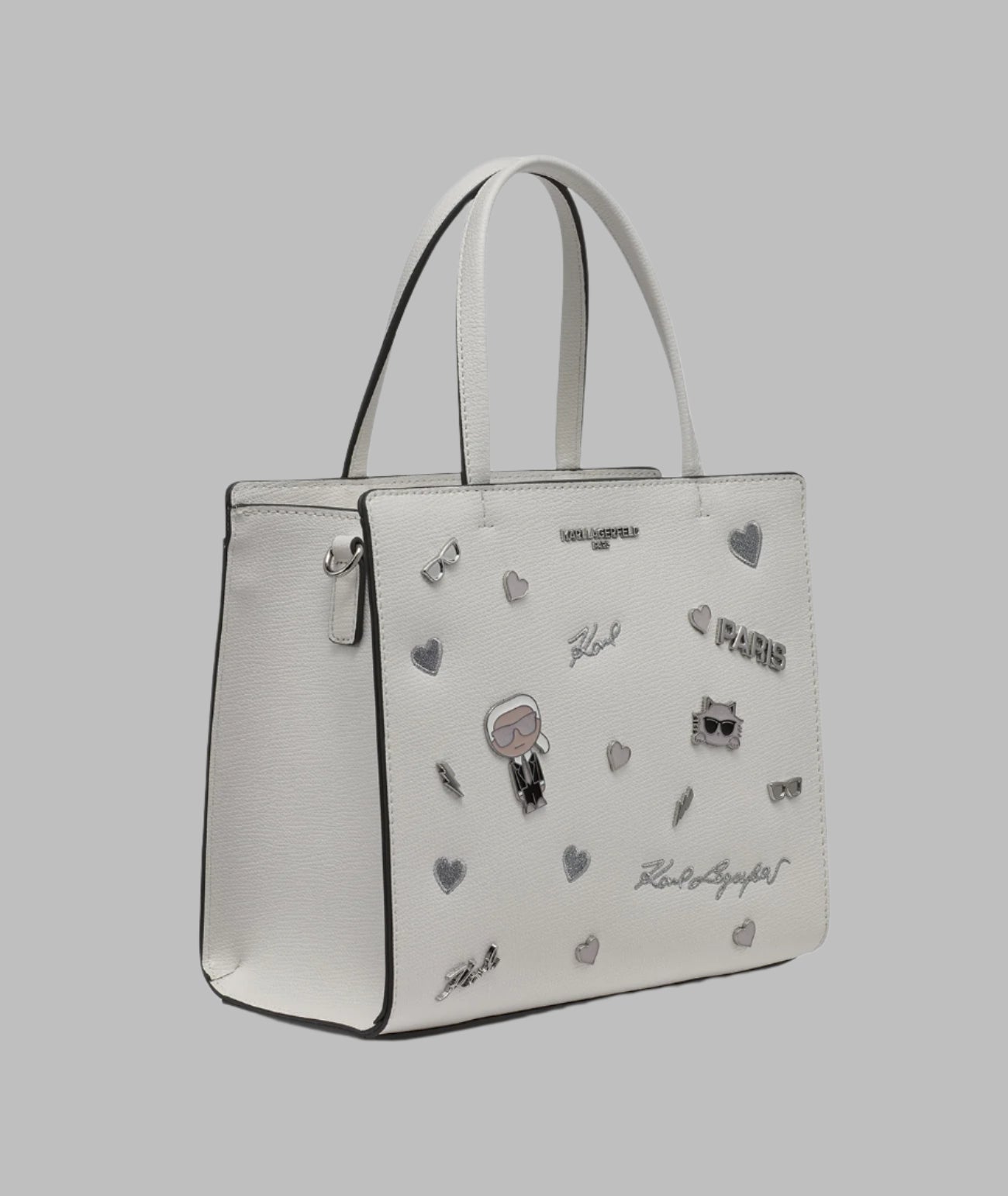 KarlLagerfeld Maybelle satchel with pins white