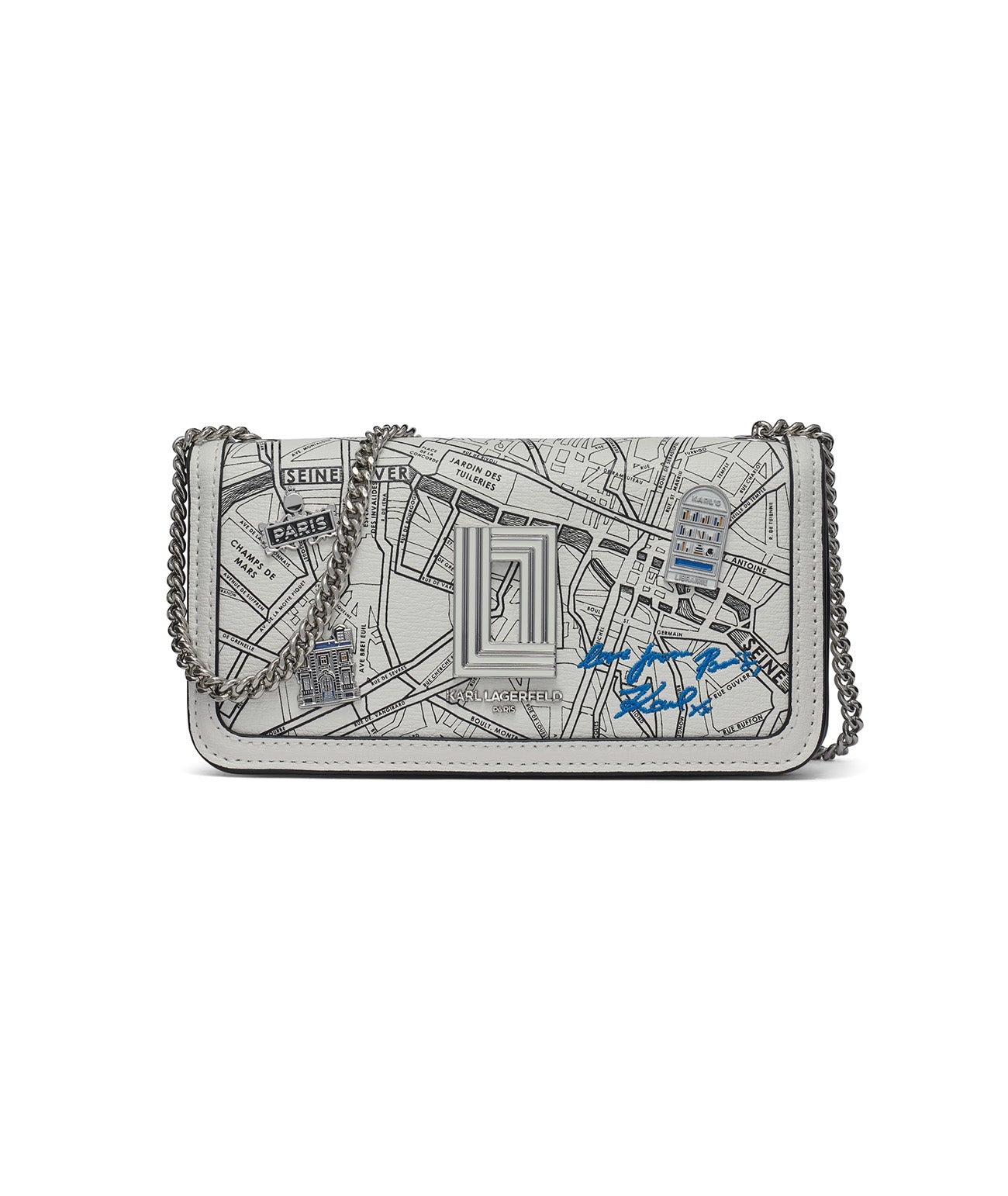 KOSETTE TRAVEL PRINT SHOULDER BAG White White