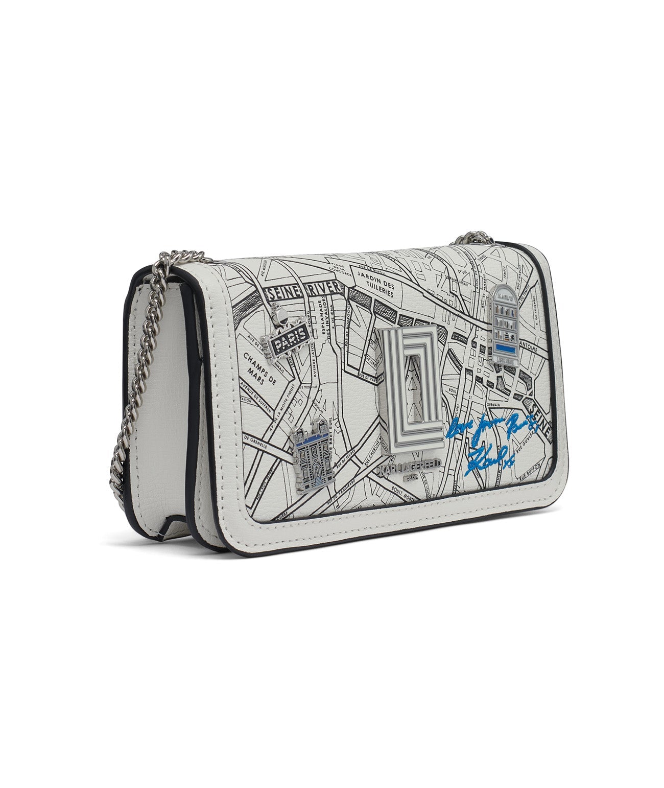 KOSETTE TRAVEL PRINT SHOULDER BAG White White