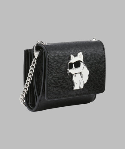 KarlLagerfeld Small wallet on chain black - choupette