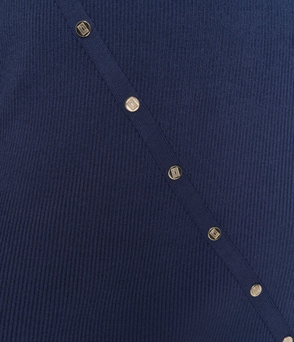 KarlLagerfeld Button-embellished midi sweater dress blue