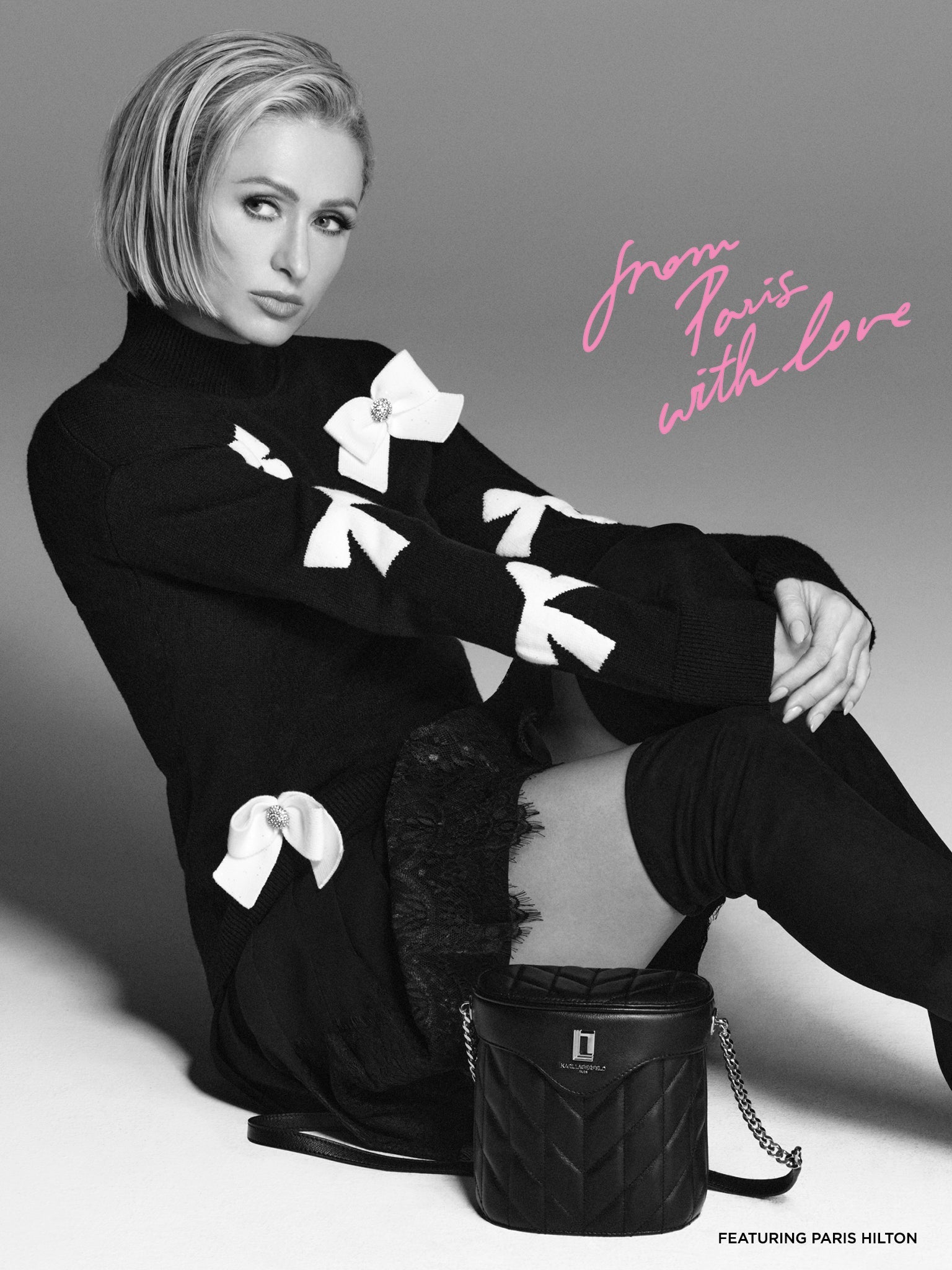 KarlLagerfeld Lafayette crossbody bucket bag black