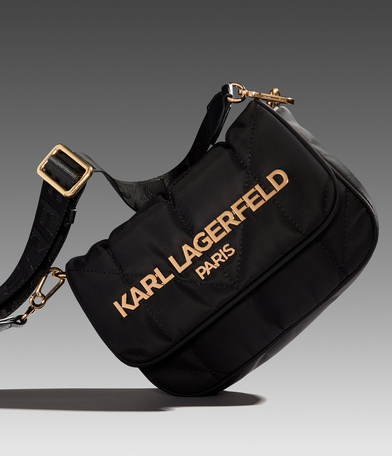 KarlLagerfeld Voyage logo crossbody black/gold